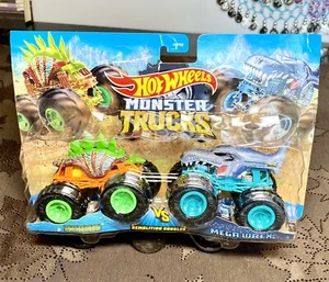Hot Wheels Demolition Doubles Monster Truck Set Motosaurus & Mega WRex Die Cast - Picture 1 of 8