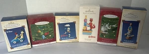 Lot 6 Hallmark Ornaments Green Eggs Fox Socks One Fish Horton Places Go Yertle - Picture 1 of 18