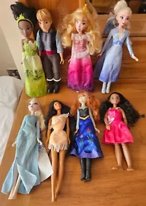 Disney Princess Aurora, Elsa, Tiana barbie doll fashion doll ×8 bundle job lot - Picture 1 of 6