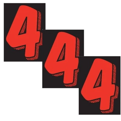 PEGATINAS PARABRISAS DISTRIBUIDOR DE AUTOMÓVILES CALCOMANÍAS DE VINILO GRANDE NÚMERO 3 PAQUETES ROJO NEGRO Foto 1 de 2