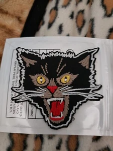 Black Cat Bad Looking Embroidered Patch 2.5 X 2.5 - Picture 1 of 2