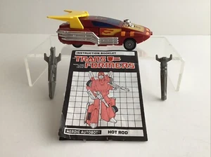 Autobot Hot Rod Transformers G1 Takara/Hasbro 1986 de colección 100 % completo - Imagen 1 de 22