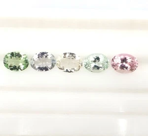 Natural Multi Tourmaline Oval Cut Tourmaline Gemstone 5 Pcs 8x6 mm 6.00 Crt - Picture 1 of 6
