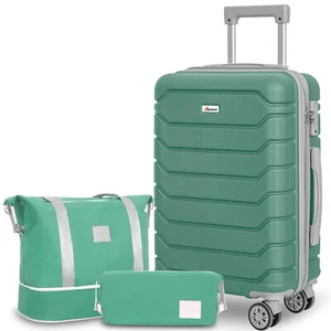 Romswi 3 Piece Luggage Set 20" Suitcase Set Lightweight Hardside TSA Lock w/ Bag - Picture 1 of 9
