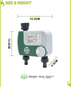Display Irrigation Controller Dual Outlet Solenoid Valve Timed Waterer - Picture 1 of 10