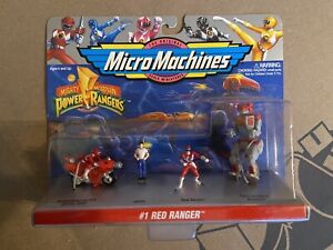 Micro Machines Mighty Morphin Power Rangers #1 Red Ranger Set Galoob 1994 NEW
