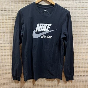T-shirt Nike uomo taglia small nera manica lunga Big Swoosh - Foto 1 di 7