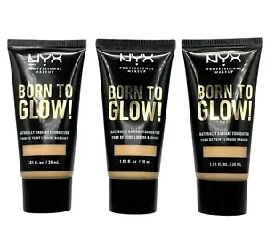 3x NYX Professional Makeup Born To Glow Naturally Radiant SOFT BEIGE BTGRF7.5 - Picture 1 of 2