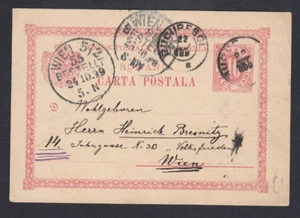 ROMANIA Postal Stationery Used 1899 Sent Wien AUSTRIA - Picture 1 of 2