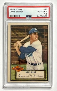 1952 Topps Duke Snider Red Back #37 PSA 4.5 VG-EX+ - Picture 1 of 2