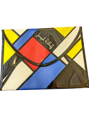 Винтажный Joseph Ribkoff цвет блок застежки сумочки винил красный желтый синий белый Y2K - Изображение 1 из 4