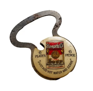 CAMPBELL'S SOUP OPENER KEYRING Antique 1930s Campbells Advertising Promo RARE - Picture 1 of 8