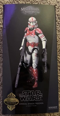 Figura de acción exclusiva de Star Wars Shock Trooper de 12 pulgadas de Sideshow.  Sin abrir. Foto 1 de 4