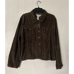 AMI braune Cord Trucker Jacke Damen Größe L Vintage Y2K 2000 Knopfleiste - Bild 1 von 15