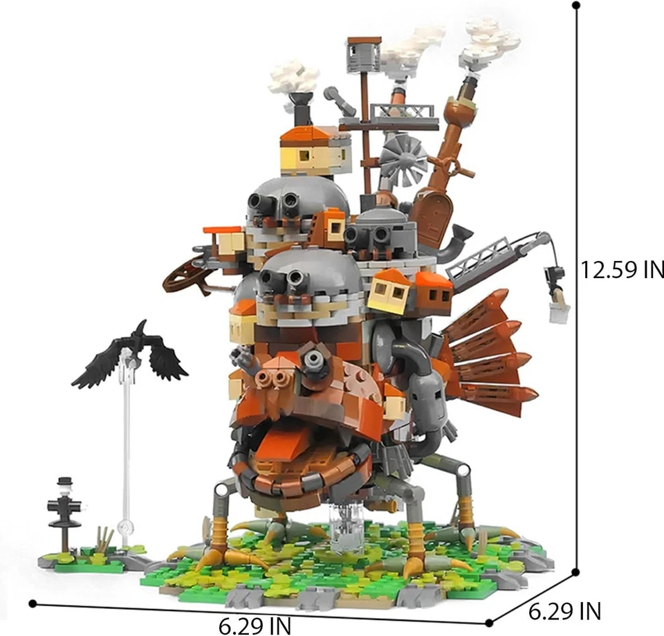 Modelo de castillo en movimiento con base colección bloques de construcción conjunto ladrillos sin usar, en caja, juguete gif Foto 1 de 4