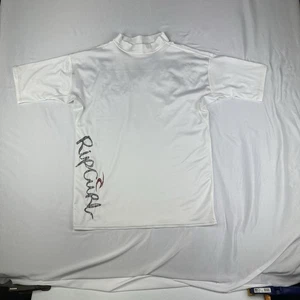 Rip Curl Size XXL Men's Short Sleeve Rashie Rash Swim Top White Surfwear - Picture 1 of 13