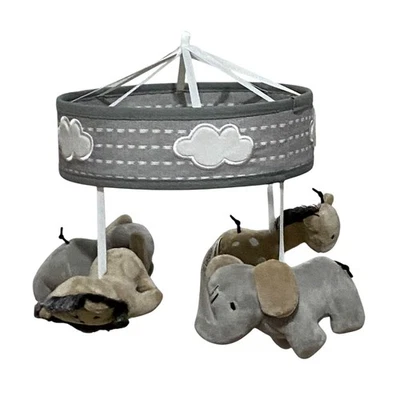 Lambs & Ivy Plush Safari Animals Hanging Toys for Baby Crib Mobile Gray 2022 - Image 1 of 4