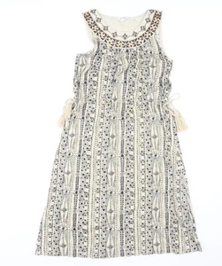 Fat Face Women's Beige Embroidered Dress Size 6 - Picture 1 of 12
