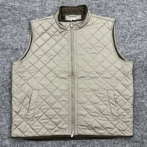 Peter Millar Vest Mens XXL 2XL Taupe Light Brown Quilted Hike Camp Golf Preppy - Picture 1 of 13