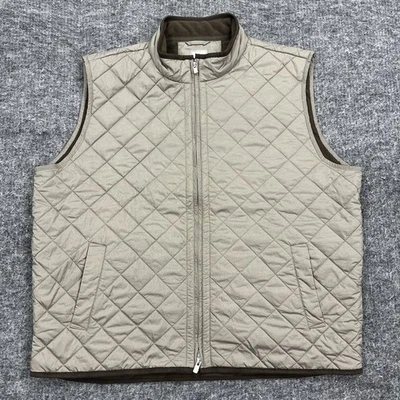 Peter Millar Vest Mens XXL 2XL Light Brown Quilted Hike Camp Golf Preppy - Image 1 of 4
