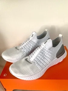 Nike React Phantom Flyknit Run 2 True White Sz 10.5 Wm/ 9 Men CJ0280 100 - Picture 1 of 9
