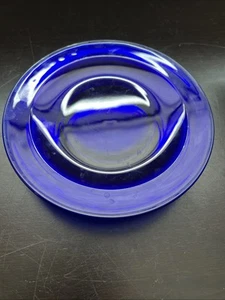 Lote de 3 platos de sal de vidrio cóncavos vintage Arcoroc Francia azul cobalto 8" 16 - Imagen 1 de 6