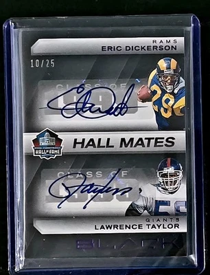 Panini Black Eric Dickerson Lawrence Taylor Hall Mates 2025 doble automático #'ed 10/25 Foto 1 de 3