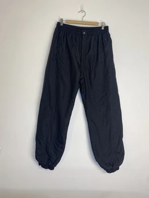 Vintage Ski Gear Snow Pants Mens XL Black Insulated Snowboard Nylon Windbreaker - Image 1 of 4