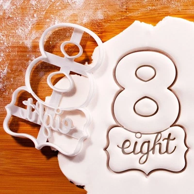 Cortador de galletas número 8 - octavo cumpleaños 8 aniversario ocho hitos fiesta Foto 1 de 4