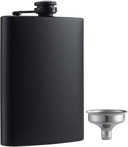 Fiaschetta anca per liquore nero opaco 8 oz acciaio inox a prova di perdite 1-1 - Foto 1 di 9