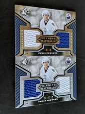 2005-06 SPX CHRIS PRONGER WM-CP WINNING MATERIALS JERSEY DUAL JERSEY 2 CARD LOT