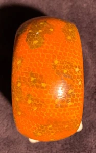 VTG Thick Indian BRACELET Snakeskin Pattern Orange w/Brown Patches &Yellow Spots - Picture 1 of 12