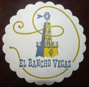 Vintage El Rancho Vegas Hotel & Casino Cloth Cocktail Coaster Napkin - Las Vegas - Picture 1 of 1