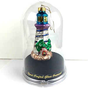 Einzigartige Schatzsammlung Ornament Leuchtturm Glas geblasen Strand Weihnachten - Bild 1 von 6