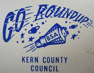Vintage Boy Scout Neckerchief Slide Go Roundup Kern County Council BSA 1960s - Picture 1 of 3