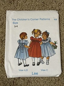Patrones de costura de esquina para niños NUEVO sin cortar - LEE - Vestido TALLA 3-4 años - Imagen 1 de 4