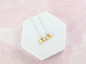 Orecchini energetici fatti a mano filo goccia pendenti a forma di cuore citri... - Foto 1 di 9