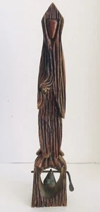 Vintage Spanish Saint Door Bell Hand Carved Wood Wall Mount Made Spain 22" Tall - Picture 1 of 9