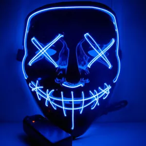 V for Vendetta Guy Fawkes LED Light Up 3 Mode Costume Cosplay Mask BLUE - Picture 1 of 5