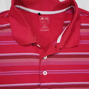 Adidas Golf Men's 2XL Climacool Pink Stripe Short Sleeve Polo - Picture 1 of 8