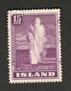 1938 Iceland Island Sc# 203 - 15 Aur Geyser - Used postage stamp Cv$13 - Picture 1 of 1