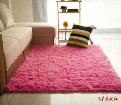 Shaggy Fluffy Rugs Anti-Skid Area Rug Dining Room Carpet Home Bedroom Floor Mat  - Image 1 of 3