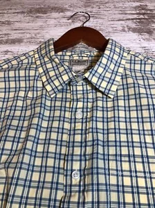 LL Bean Herren Large Button Up Gelb Kariert Kurzarm Hemd 100% Baumwolle GEBRAUCHT - Bild 1 von 5