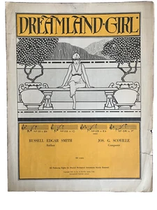 Dreamland Girl by Jos. G. Scoville 1916 Voice Piano Sheet Music Art Deco - Picture 1 of 2