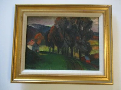 FREDERICK BUCHHOLZ OIL PAINTING AMERICAN IMPRESSIONIST LANDSCAPE MODERNIST RARE - Image 1 of 4