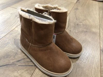 $36 NEW ZARA BABY KIDS TODDLER  LEATHER LIKE ZIPPER BOOTS SZ 23 us 7 Girl Boy - Image 1 of 4