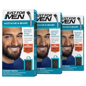 Just For Men Mustache & Beard, Beard Dye for Men with Brush Included for Easy - Picture 1 of 6