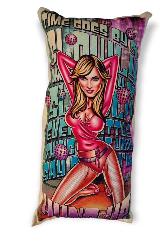 Madonna Vintage Retro Pin Up Cushion Of Suede Fabric & Bead Fiber Inside 15x40cm - Image 1 of 1