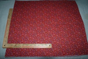 Yellow Flower Red Calico Flower Fabric Cotton Sewing Quilting 18 x42"W Fast Ship - Picture 1 of 2