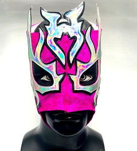 Para mujer Hiedra grado semiprofesional lucha libre máscara rosa y plateada - Imagen 1 de 5